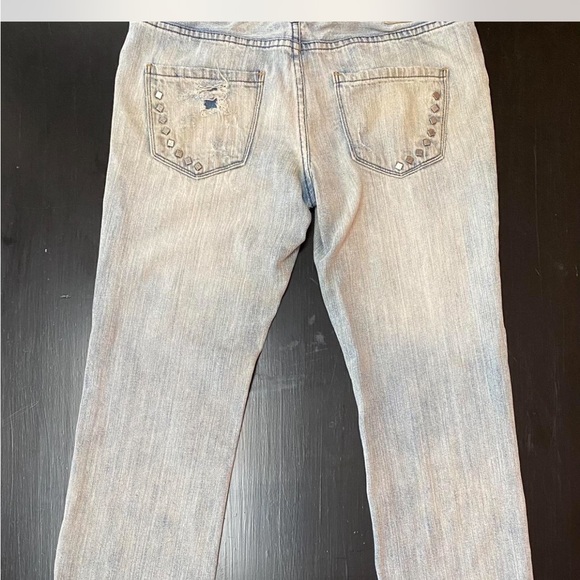 Vintage Denim Jeans Size 6 Converse One Star distressed embellished - Picture 2 of 8